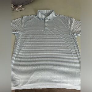 Rhoback Mens Performance Polo The Birdie Stripe Light Blue/White Extra Large XL